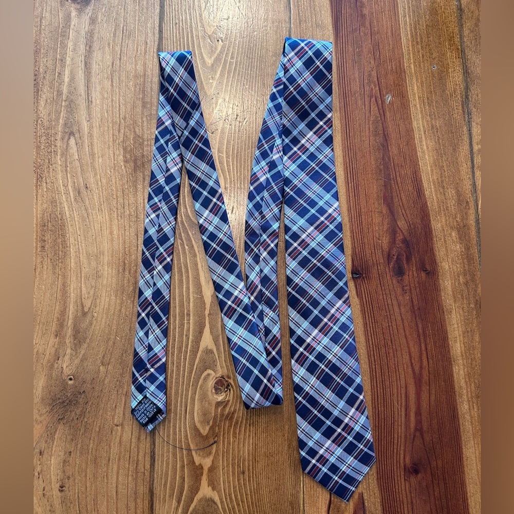 Royal Class Blue Plaid Men's Tie necktie